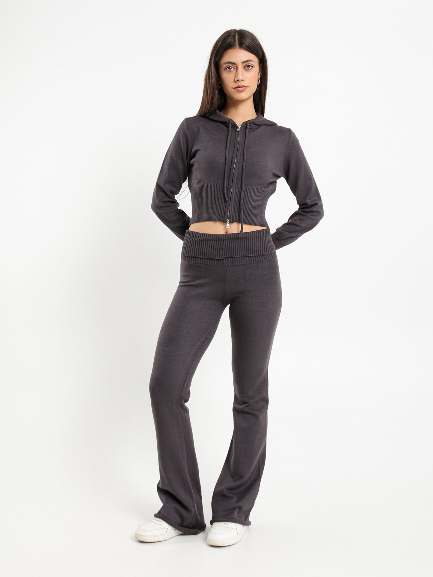 Cropped Tricot Hoodie