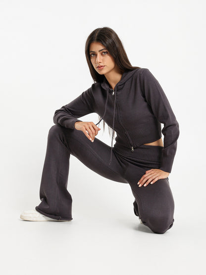 Cropped Tricot Hoodie