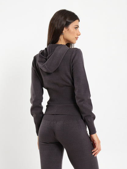 Cropped Tricot Hoodie
