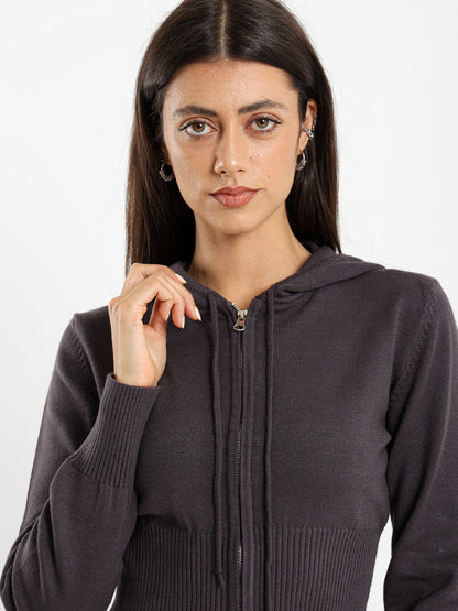 Cropped Tricot Hoodie