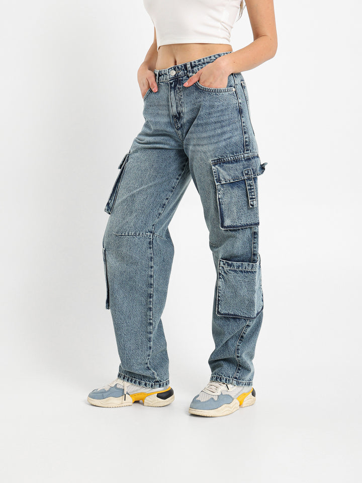 Cargo Jeans with Multiple Pockets