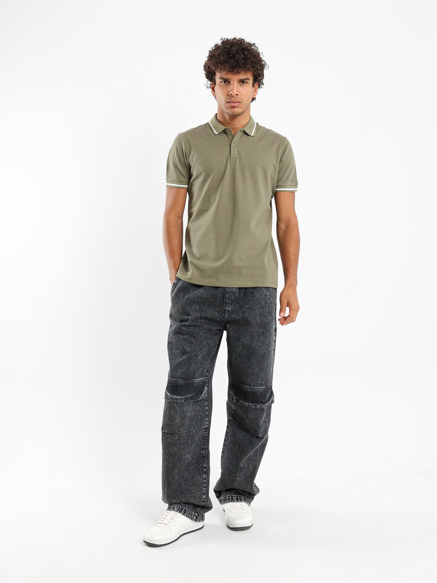 Contrasting Detail Polo Shirt