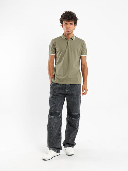Contrasting Detail Polo Shirt