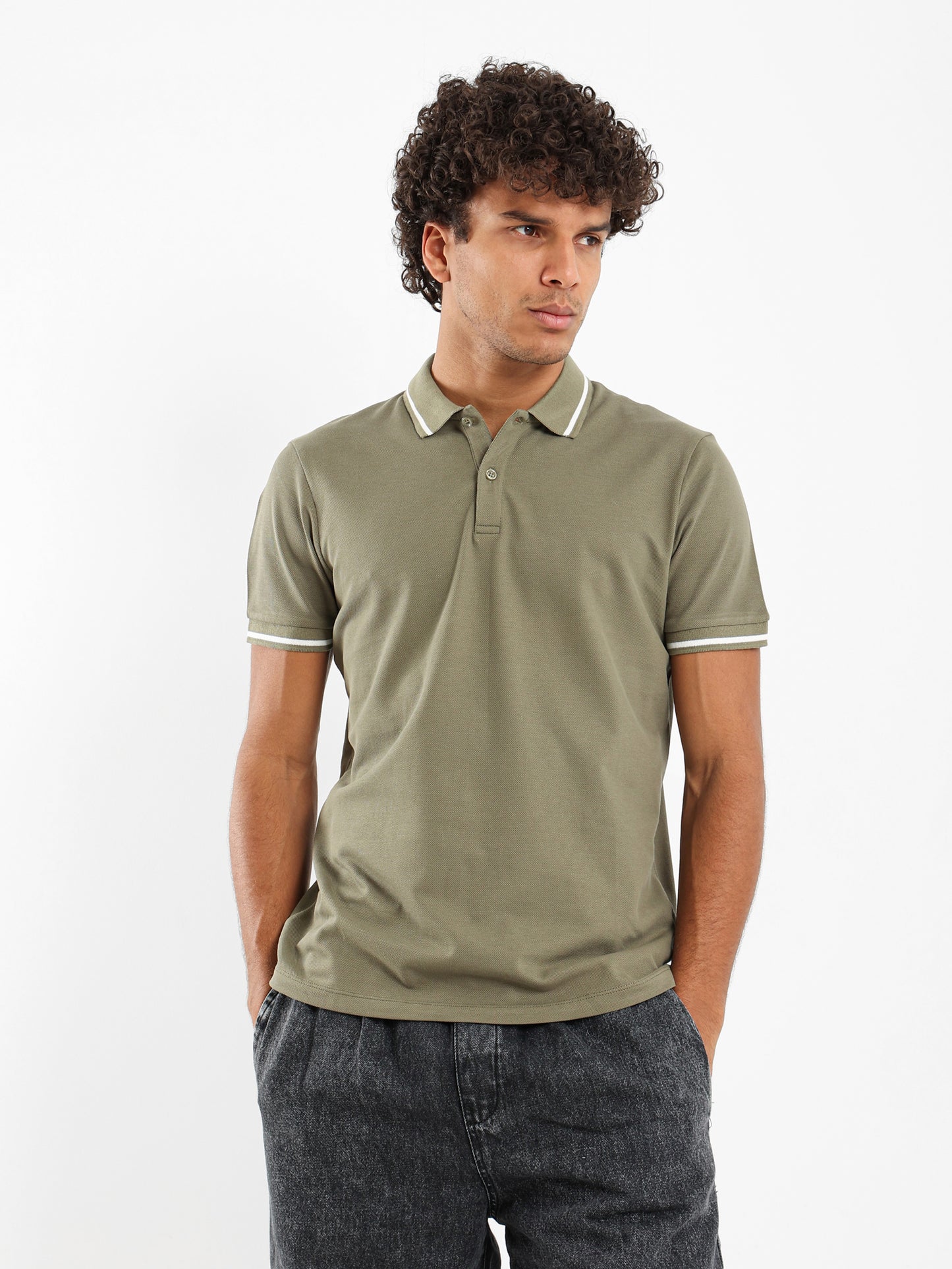 Contrasting Detail Polo Shirt