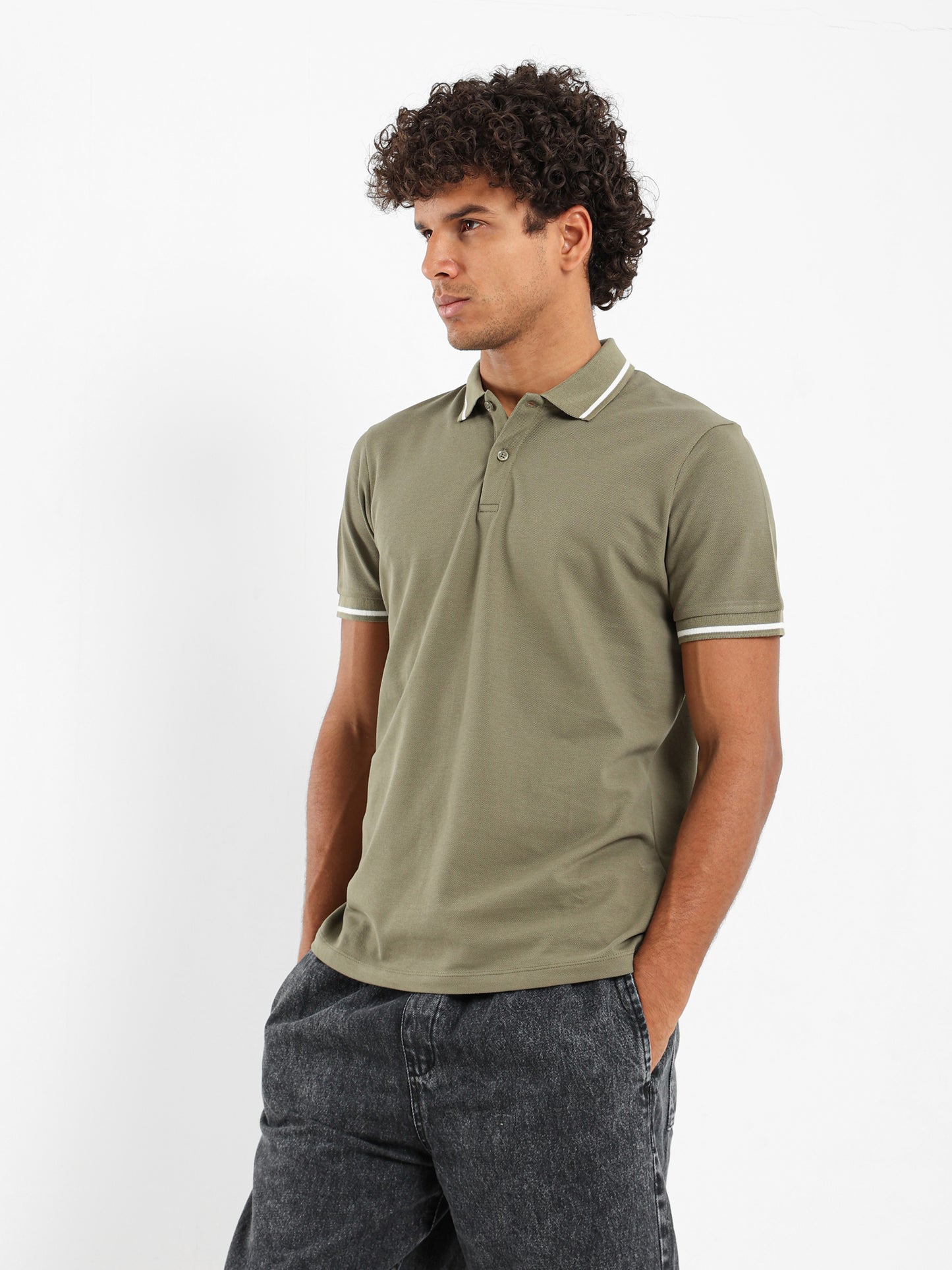 Contrasting Detail Polo Shirt