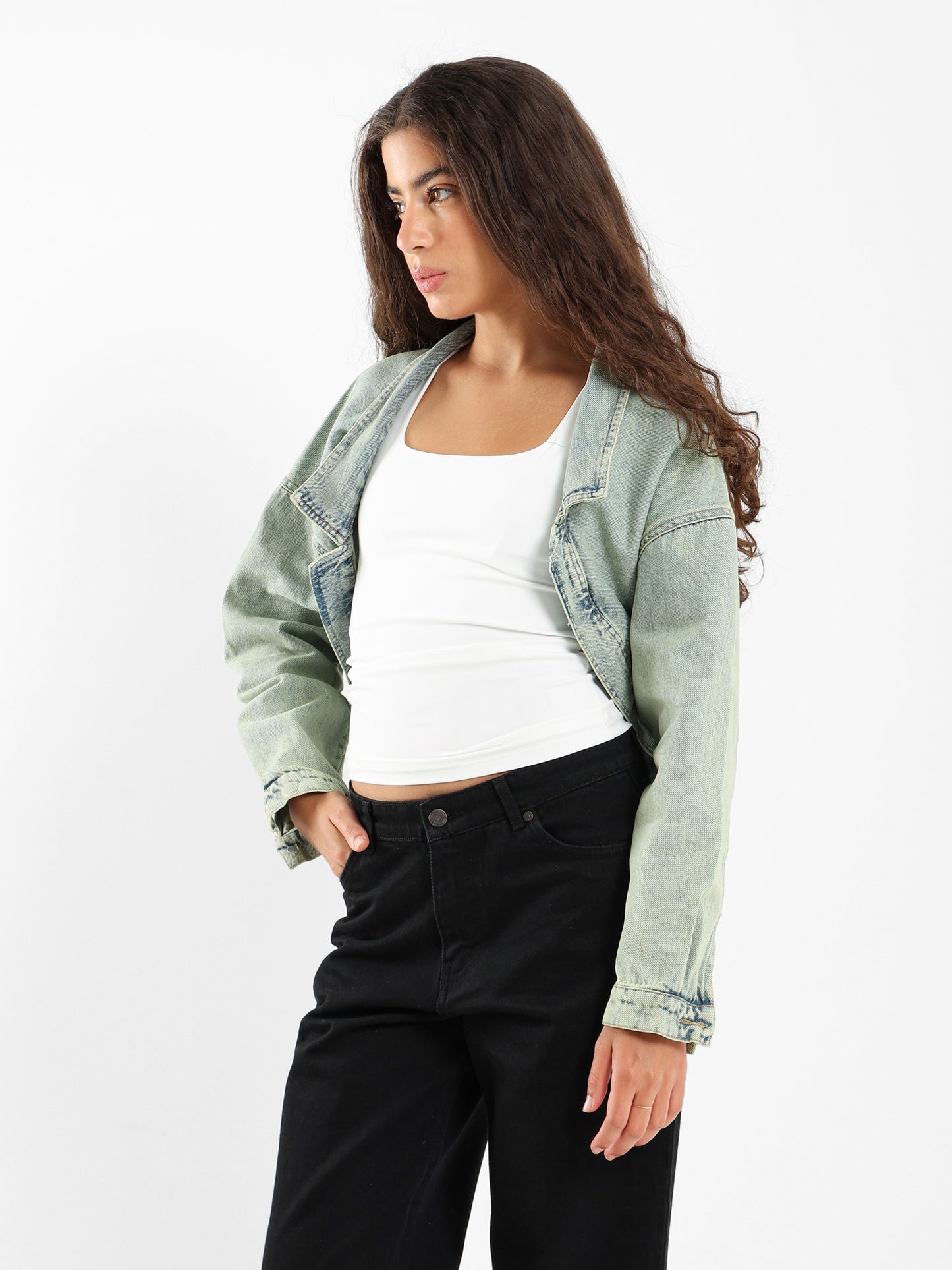 Loose Denim Bolero Jacket