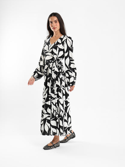 Long-Sleeve Tiered Dress