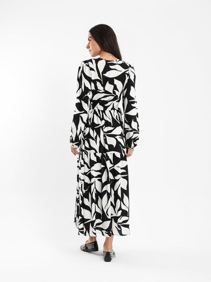 Long-Sleeve Tiered Dress
