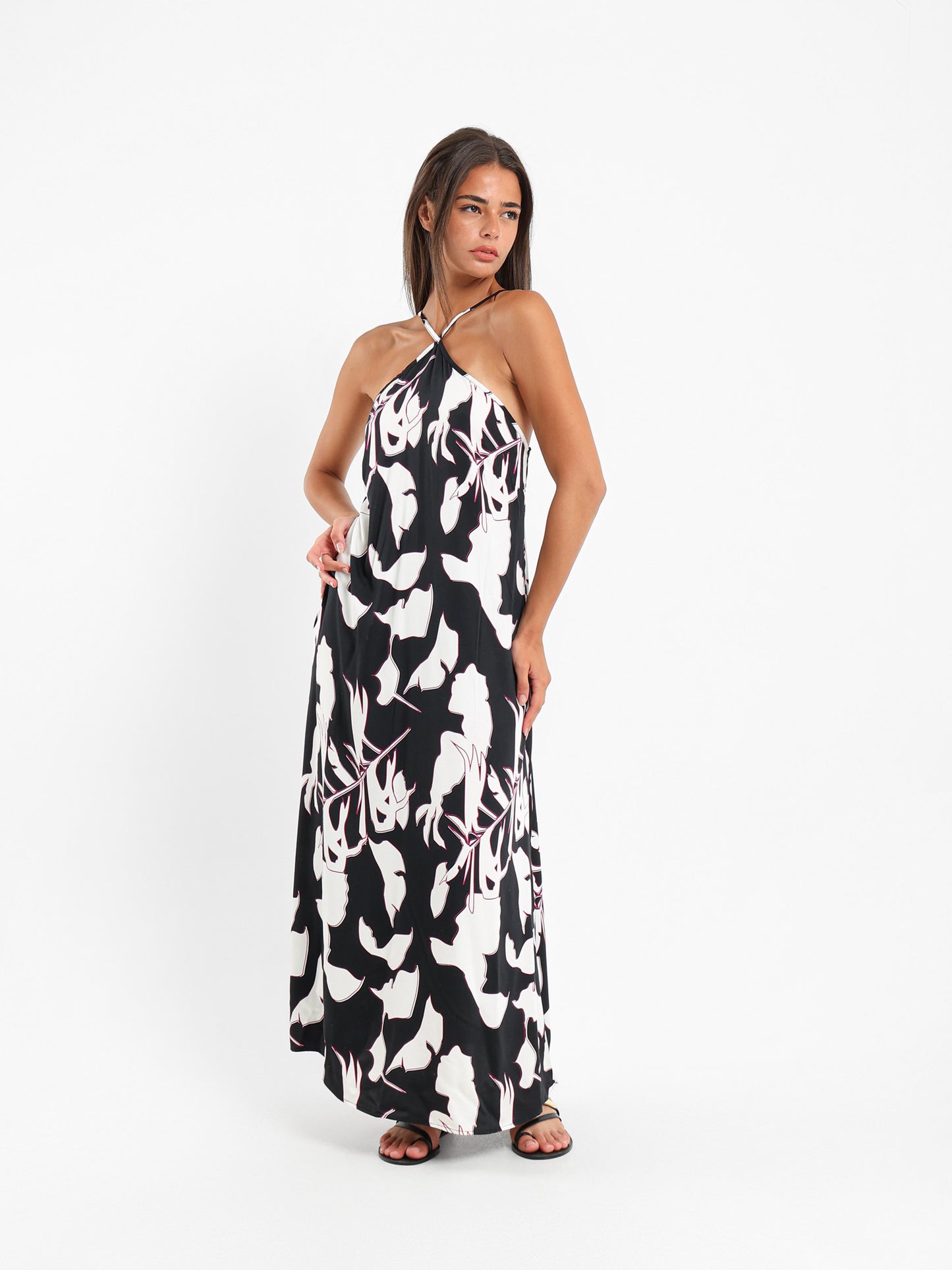 Cutout Ruffle Maxi Dress