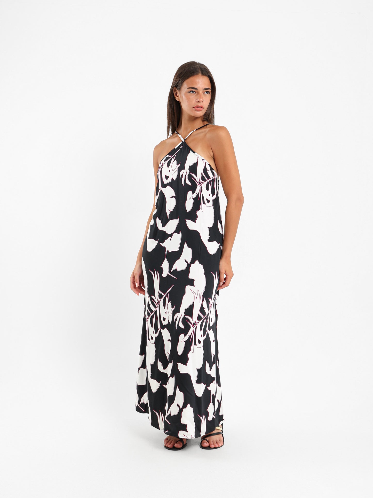 Cutout Ruffle Maxi Dress