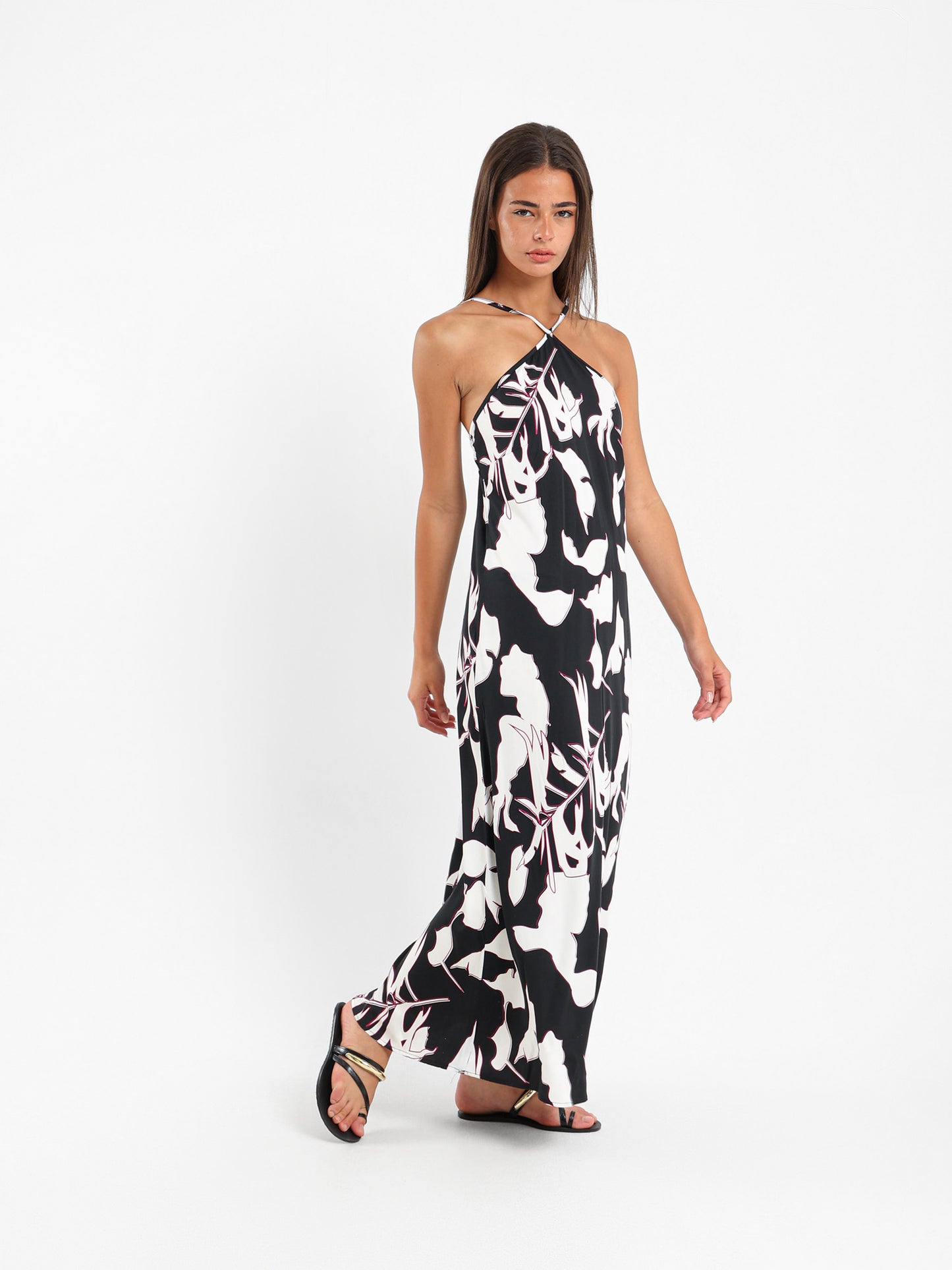 Cutout Ruffle Maxi Dress