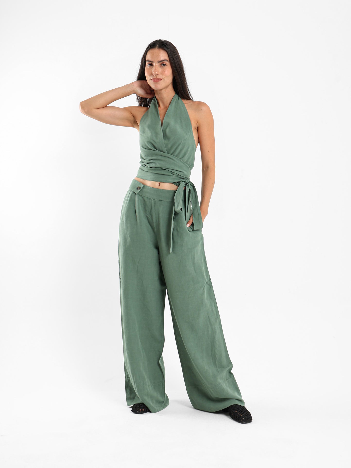 Wrap Around Halter Neck Top