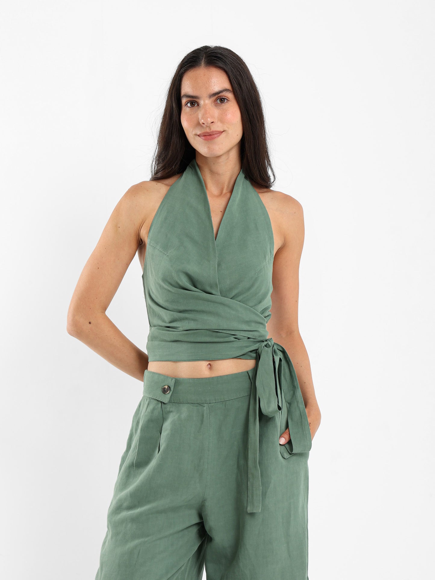 Wrap Around Halter Neck Top