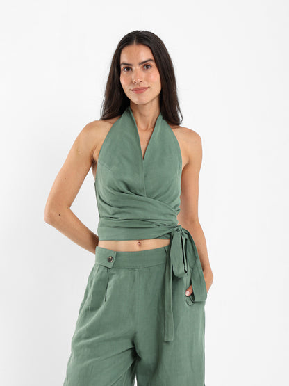 Wrap Around Halter Neck Top