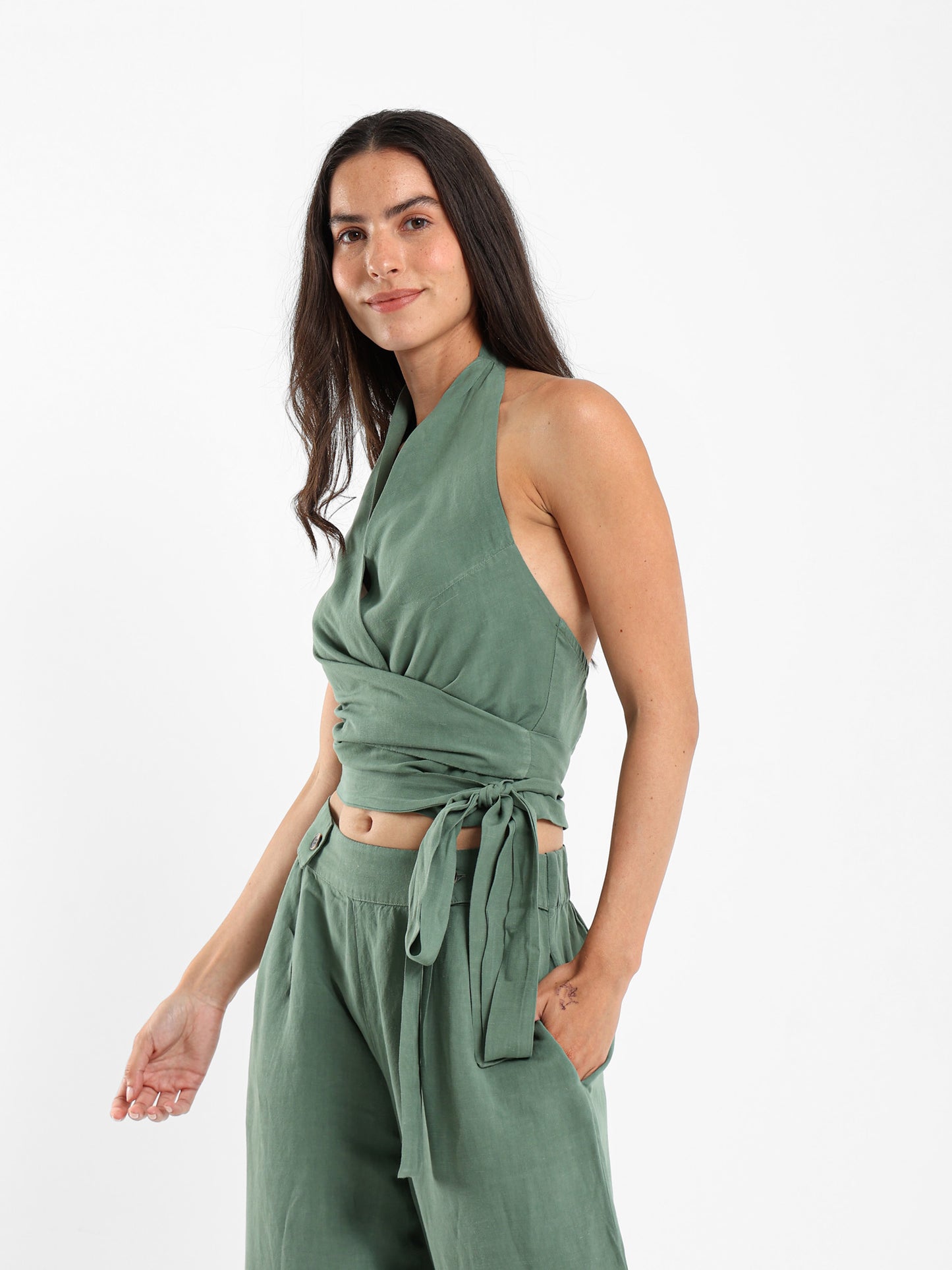 Wrap Around Halter Neck Top