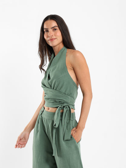 Wrap Around Halter Neck Top