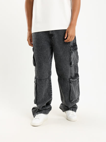 Multi-Pocket Loose Fit Jeans