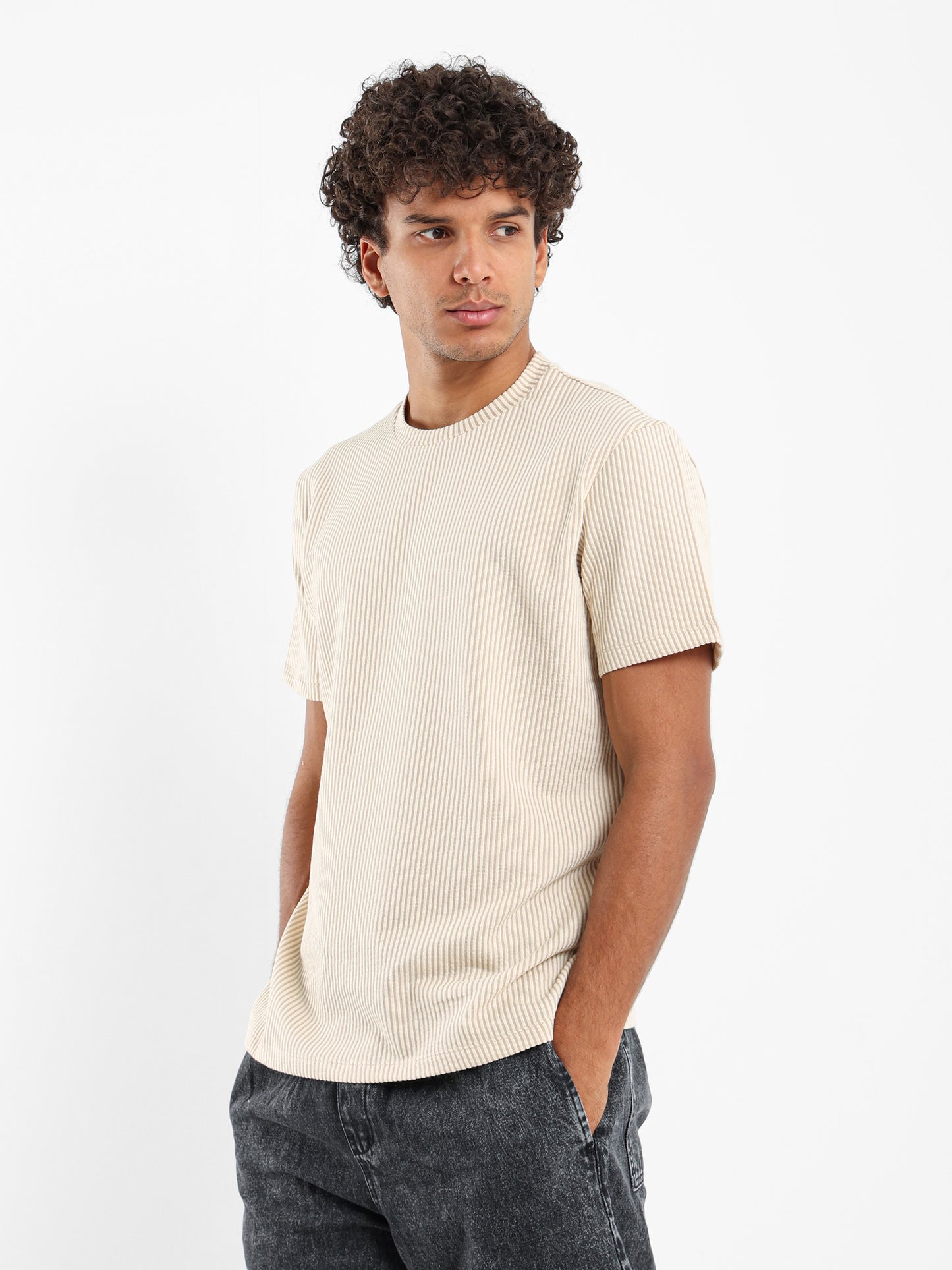 Ribbed Casual T-Shirt