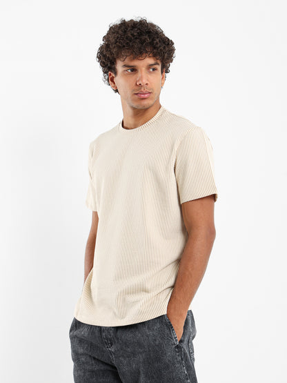 Ribbed Casual T-Shirt
