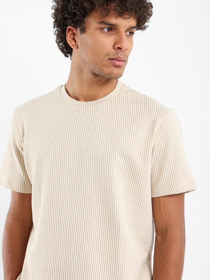 Ribbed Casual T-Shirt