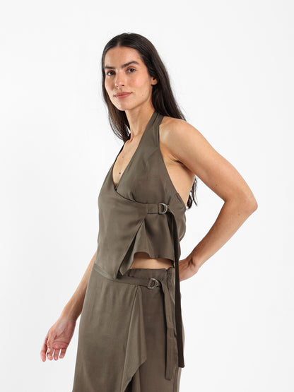 Front Wrap V-neck Top