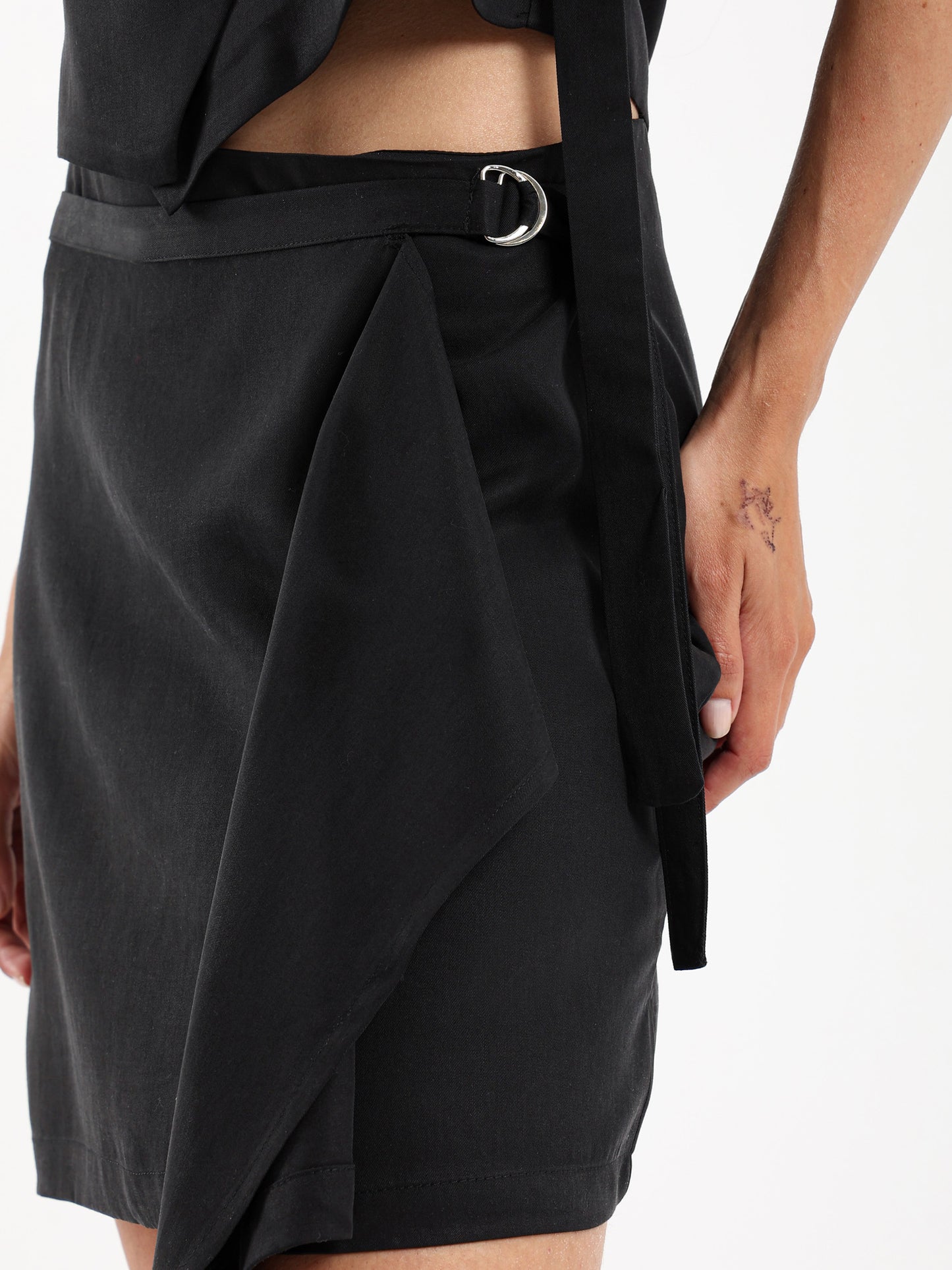 Wrap Ruffle Mini Skirt