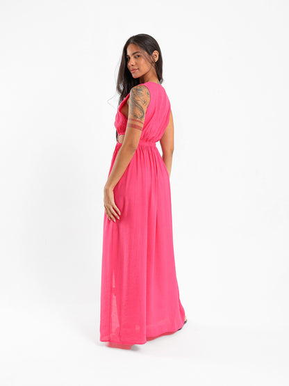 Sleeveless Cutout Maxi Dress With Slit