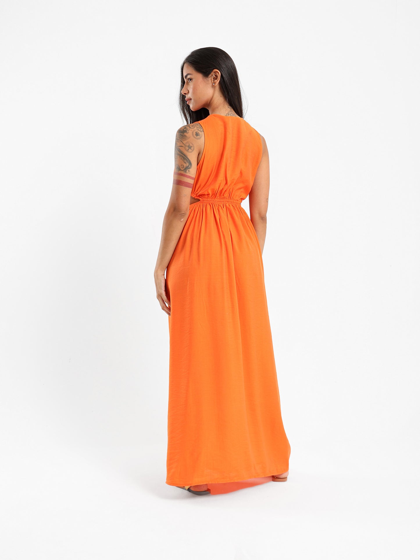 Sleeveless Cutout Maxi Dress With Slit