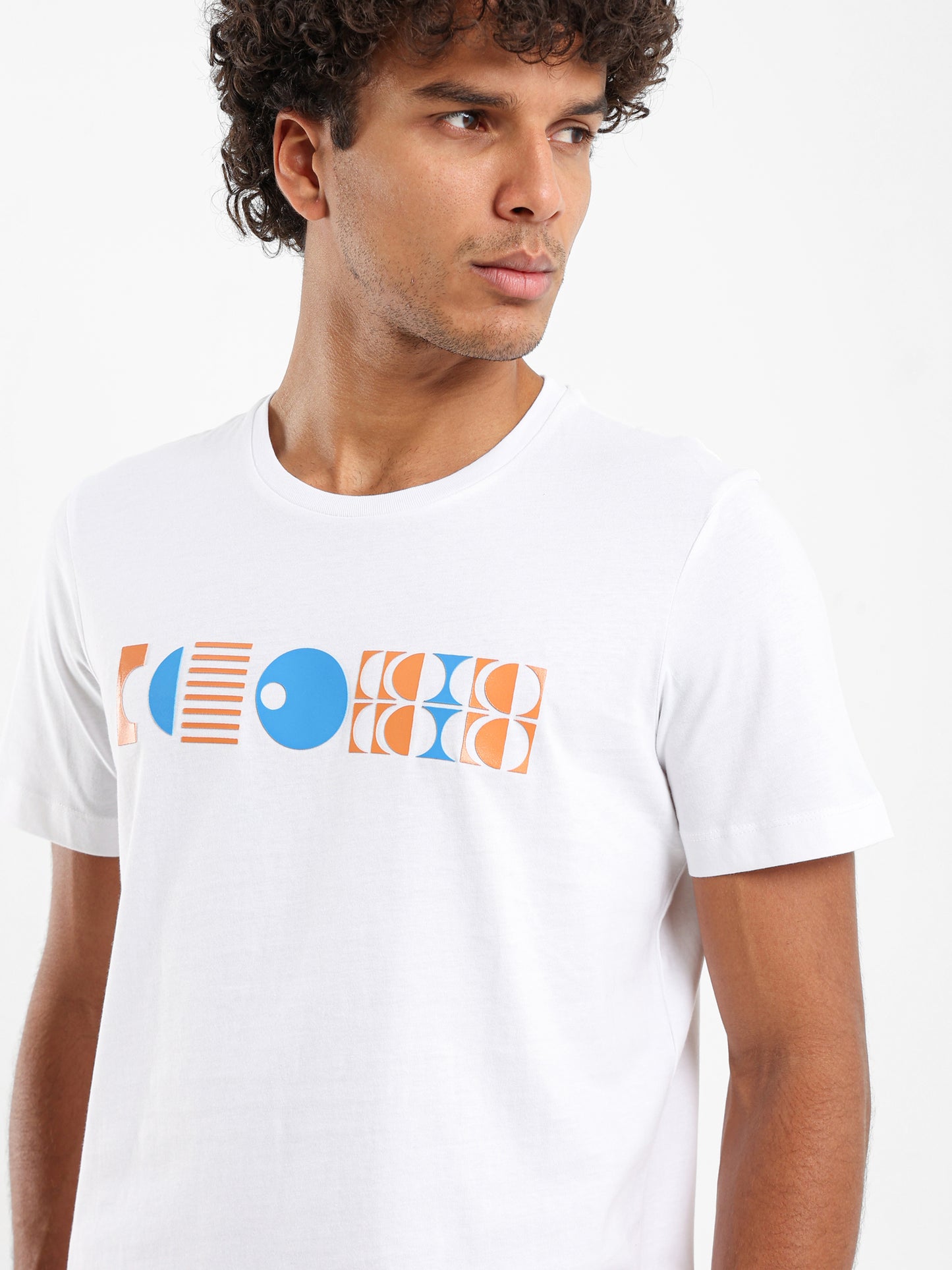 Abstract Curved Summer Icons T-Shirt