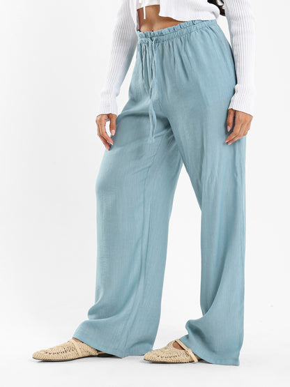 Textured Mid-Rise Pants