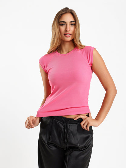 Fitted Short Raglan Sleeve Tee