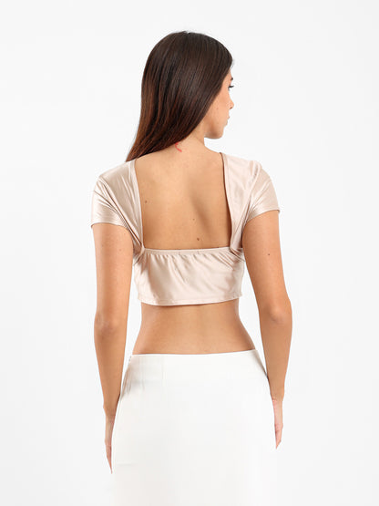 Backless Satin Top