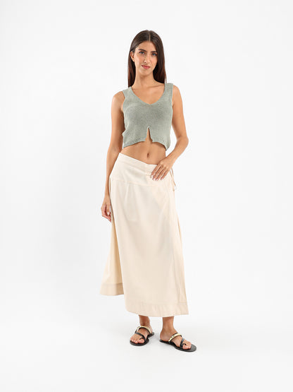 Cropped Top with V Hem