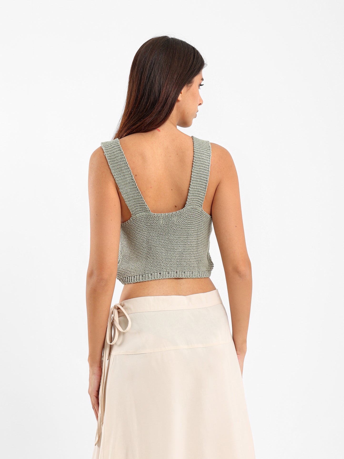 Cropped Top with V Hem