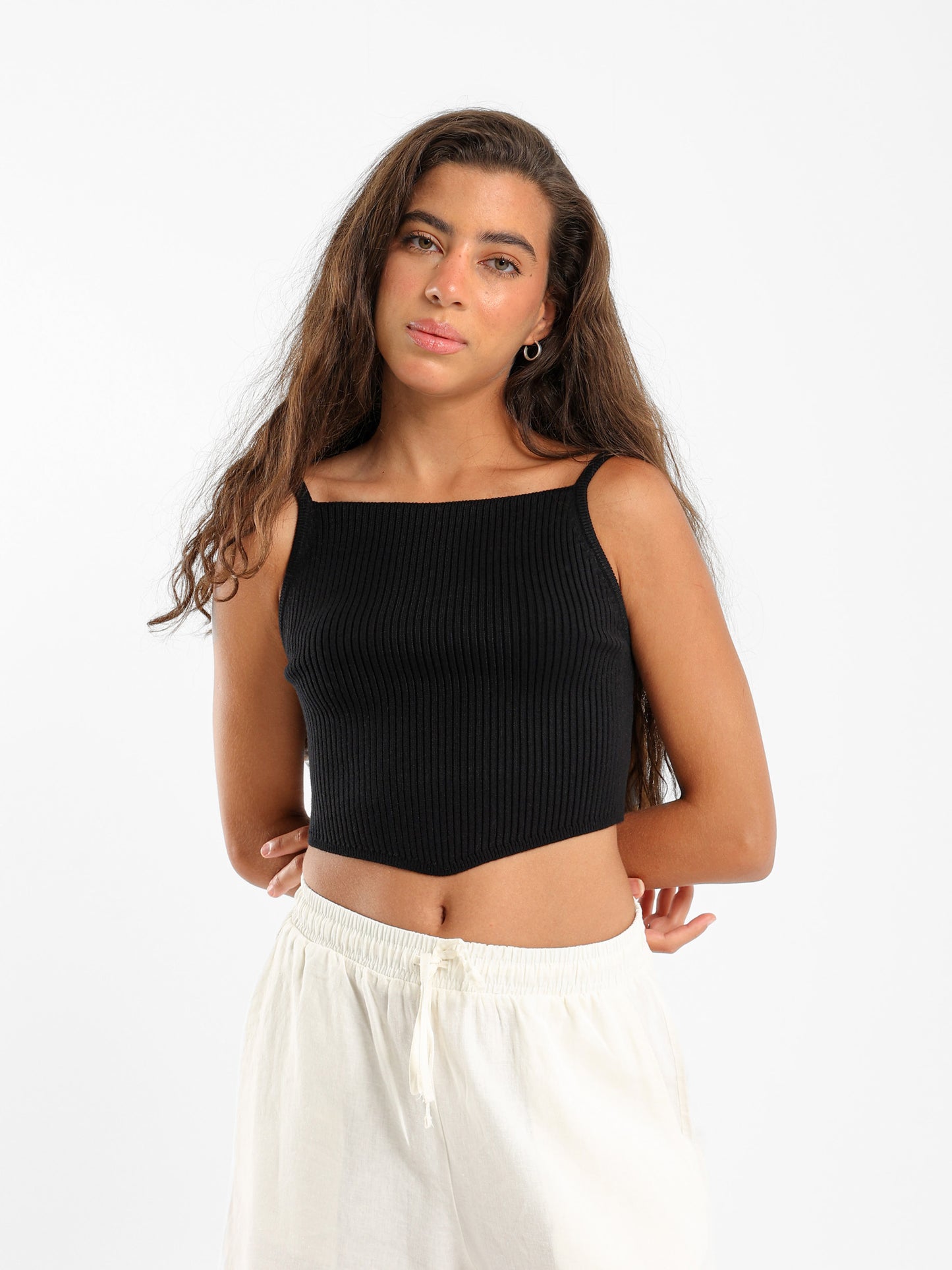 Bandana Hem Tricot Tank Top