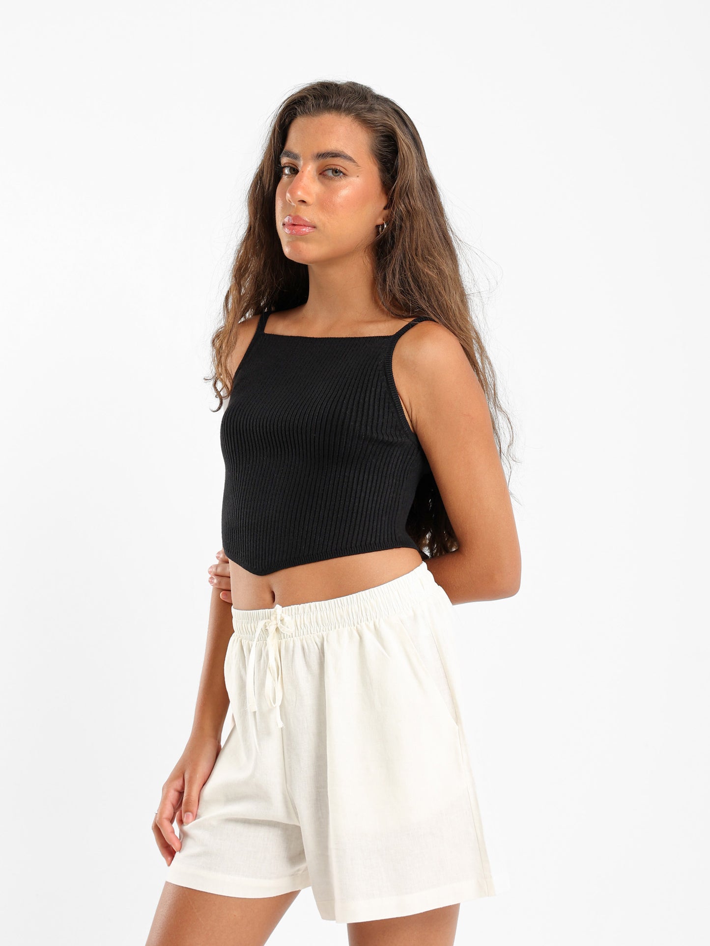 Bandana Hem Tricot Tank Top