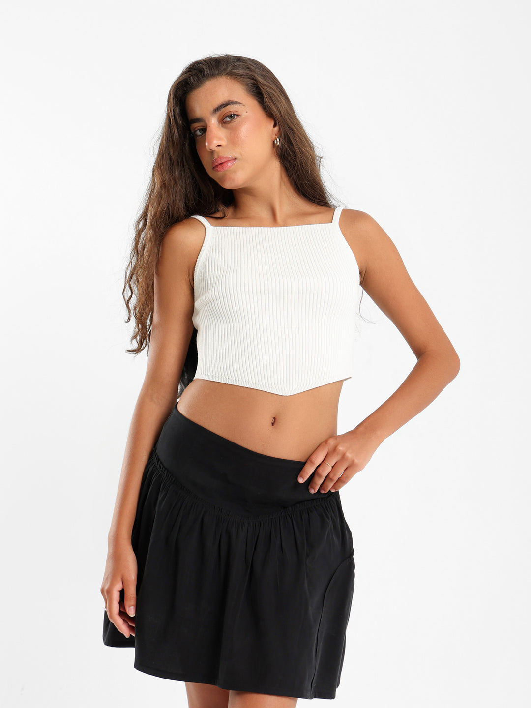 Bandana Hem Tricot Tank Top