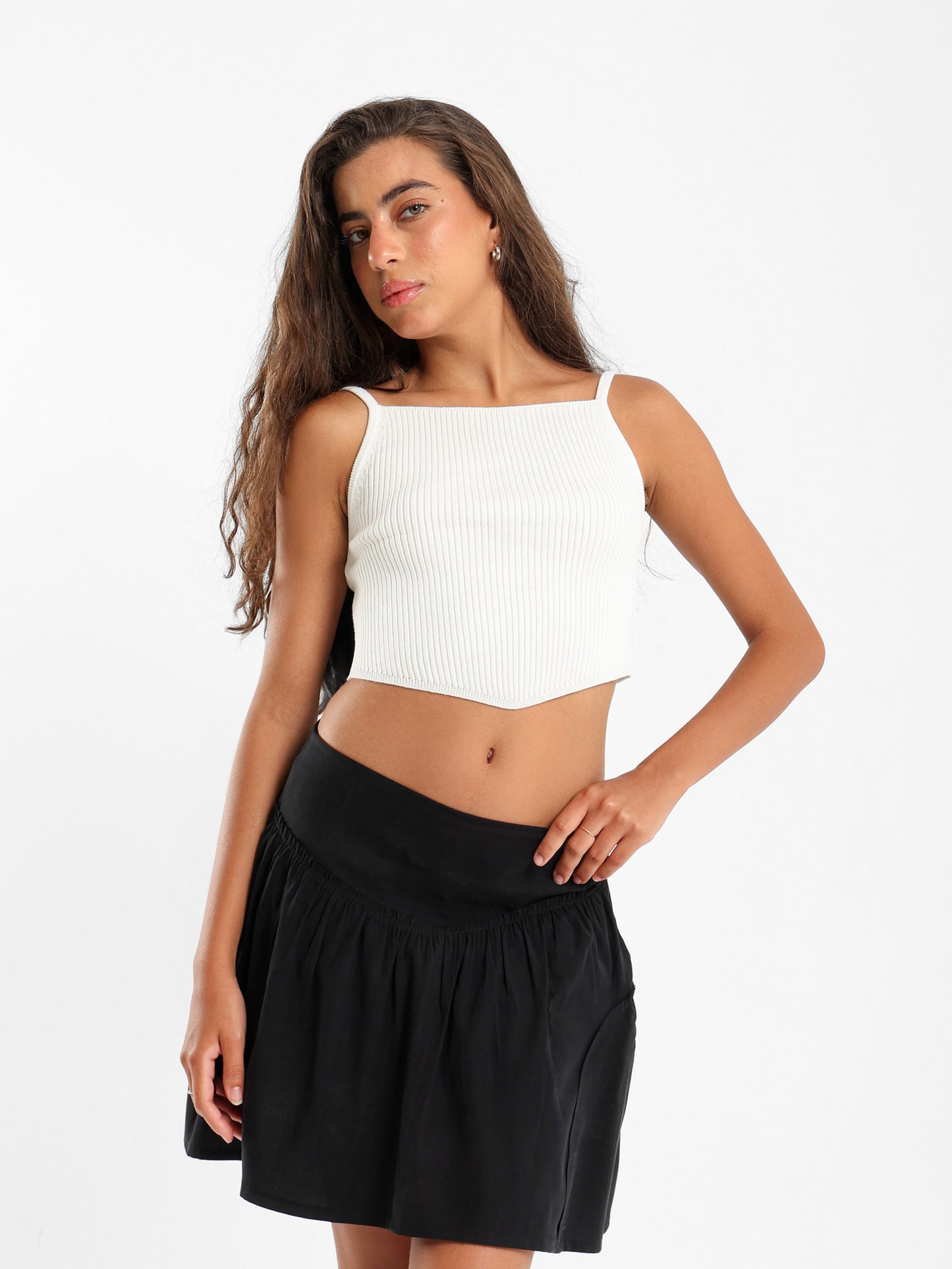Bandana Hem Tricot Tank Top