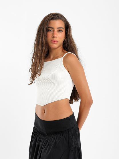 Bandana Hem Tricot Tank Top