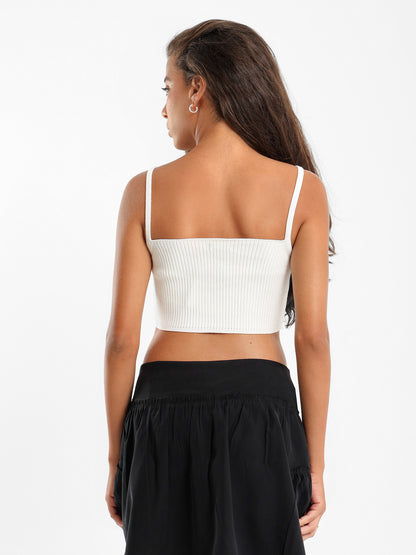 Bandana Hem Tricot Tank Top