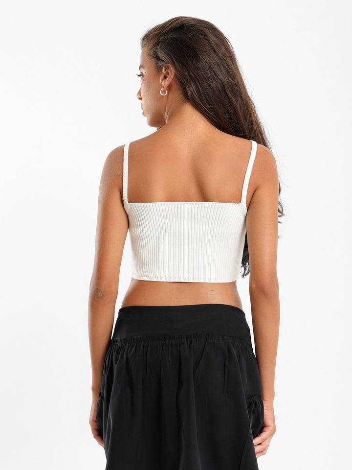 Bandana Hem Tricot Tank Top