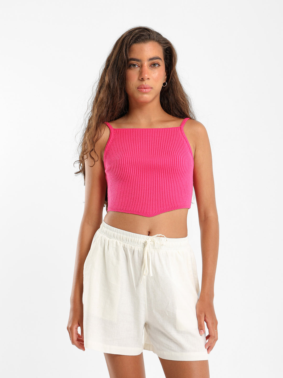 Bandana Hem Tricot Tank Top