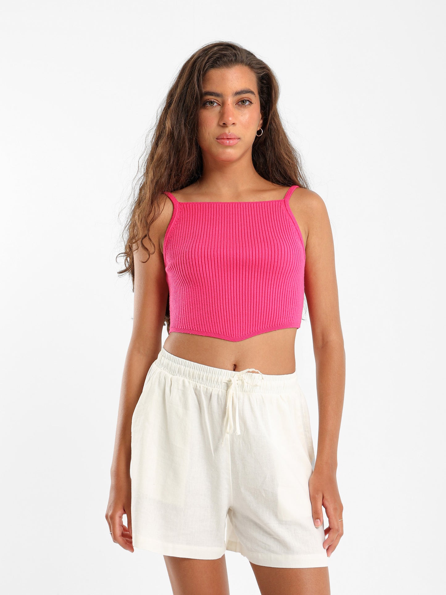 Bandana Hem Tricot Tank Top