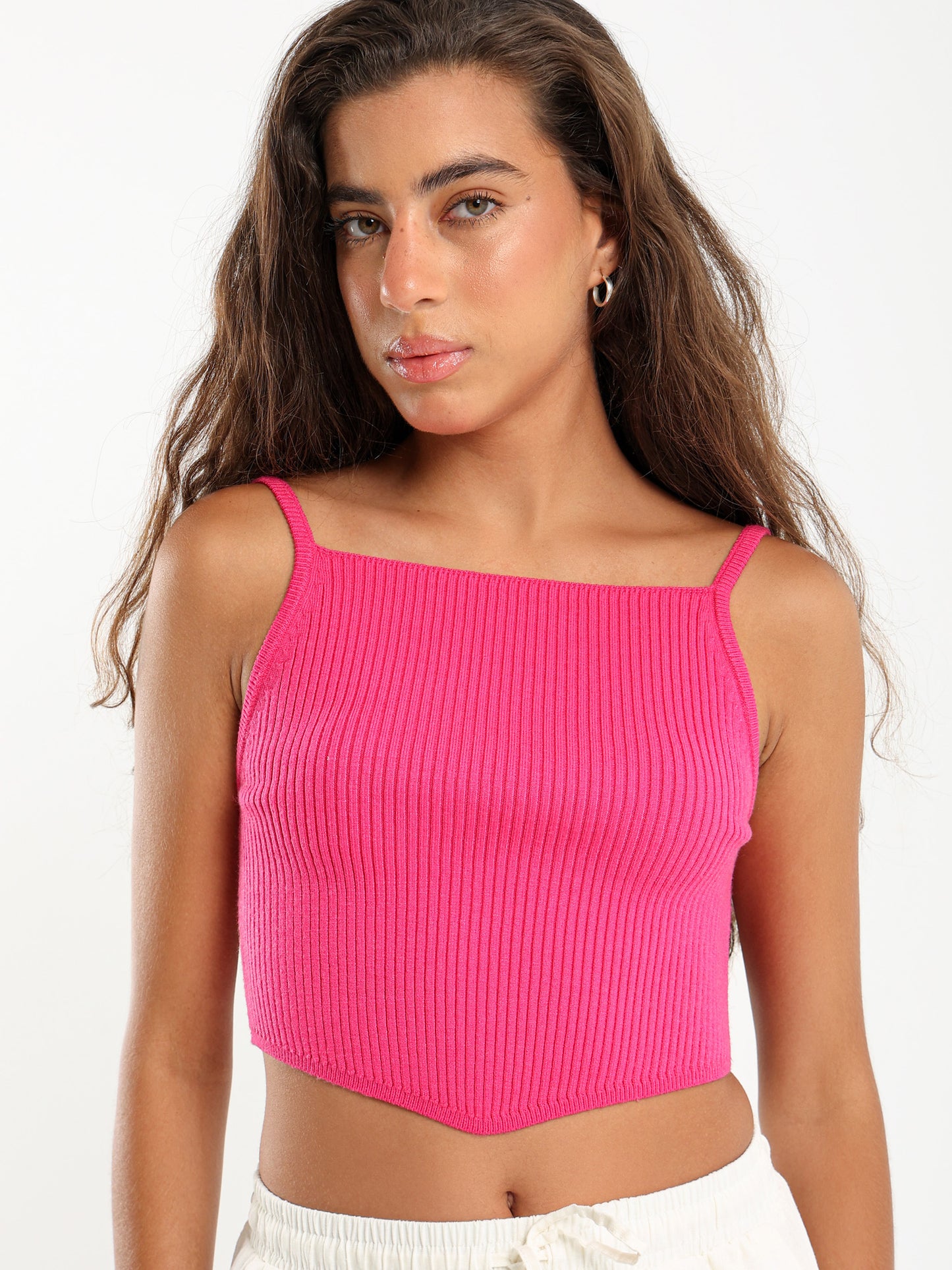Bandana Hem Tricot Tank Top