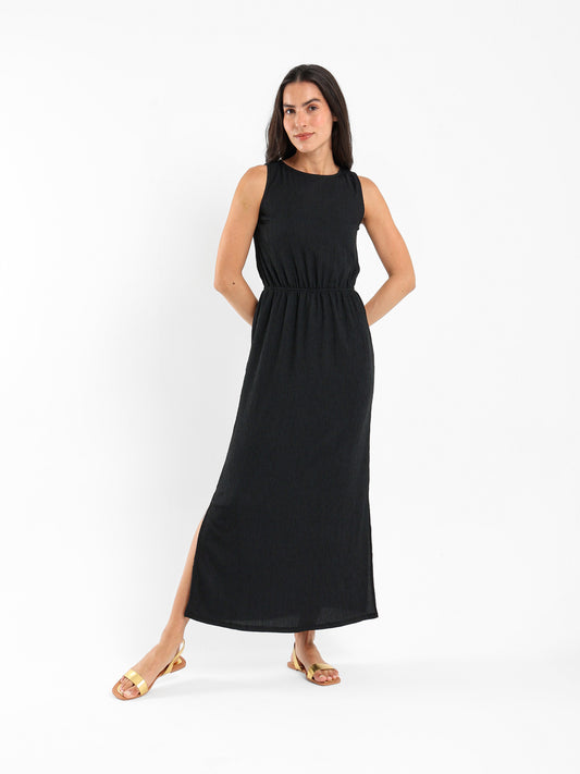 Sleeveless Long Dress with Side Slit