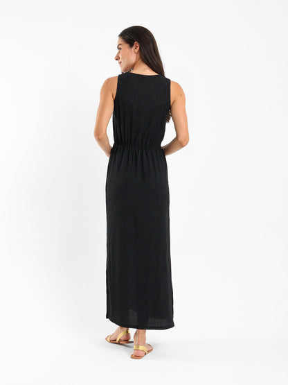 Sleeveless Long Dress with Side Slit