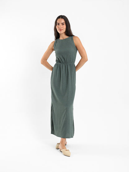 Sleeveless Long Dress with Side Slit