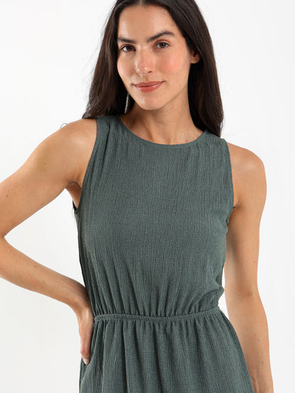 Sleeveless Long Dress with Side Slit