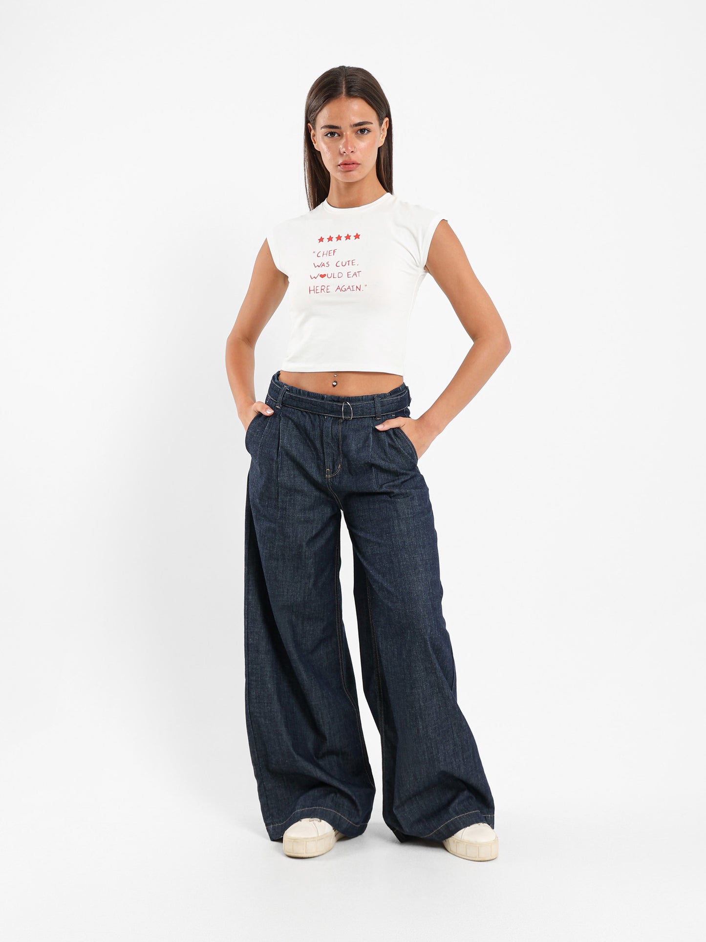 Front Print Cap Sleeve Tee