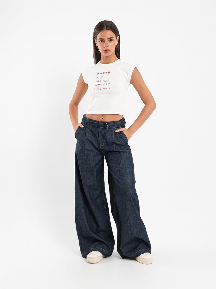 Front Print Cap Sleeve Tee